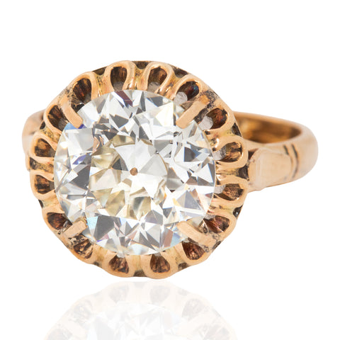 3.86ct Victorian Old European Cut Diamond Solitaire, GIA