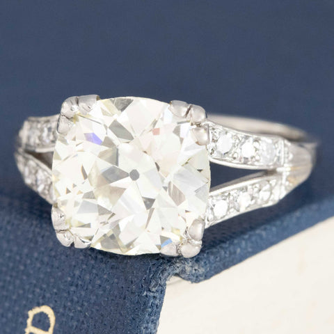 3.96ct Old European Cut Diamond Solitaire
