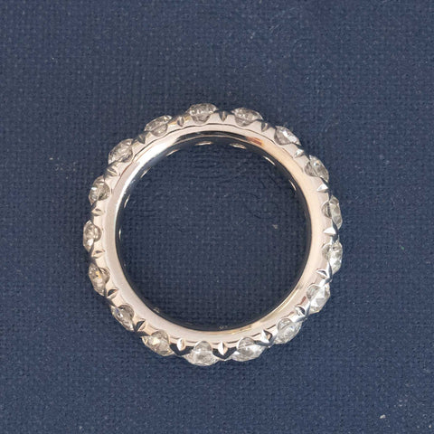 3.96ctw Old European Cut Diamond Eternity Band