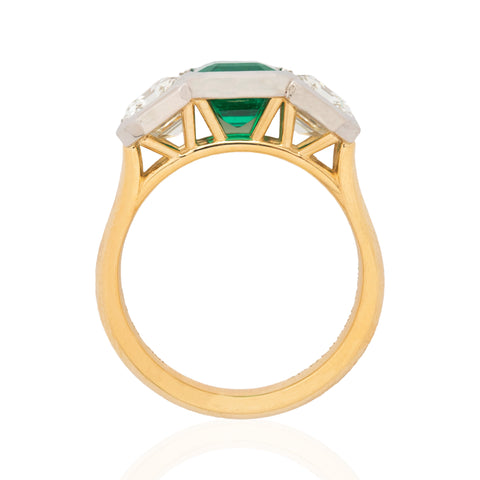 4.77ctw Emerald Cut Diamond Trilogy Ring, GIA