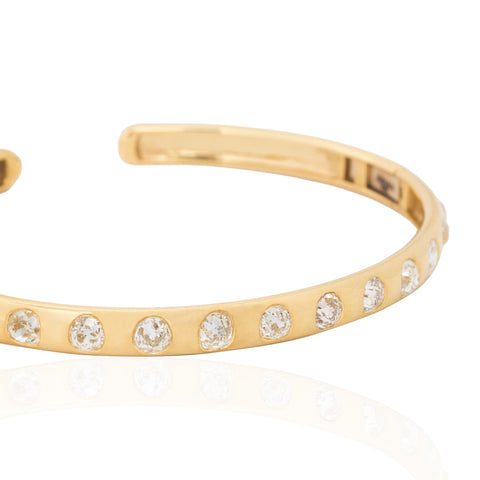 4.61ctw Old Mine Cut Hinged Cuff Bracelet