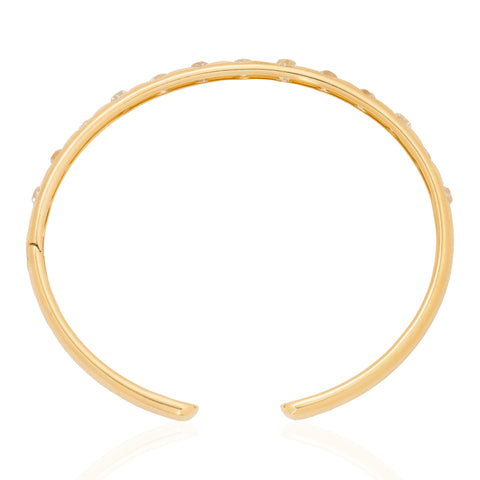 4.61ctw Old Mine Cut Hinged Cuff Bracelet