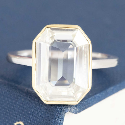 4.05ct Portrait Step Cut Diamond Solitaire