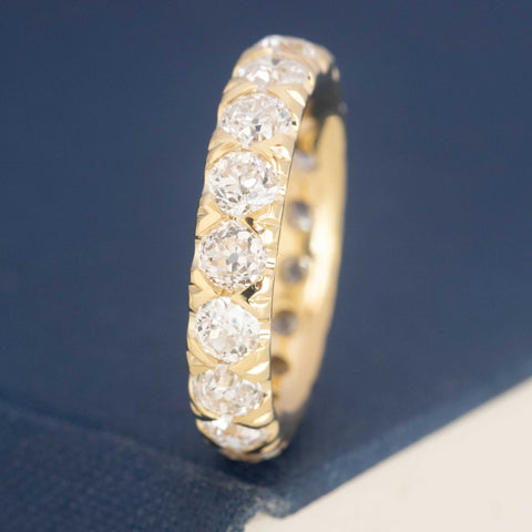 4.05ctw Old European Cut Diamond Eternity Band
