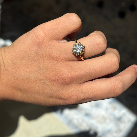 4.08ct Transitional Cut Diamond Solitaire, GIA