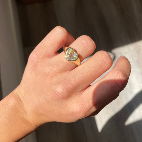 3.00ct Pear Cut Diamond Heart Bezel Solitaire, GIA