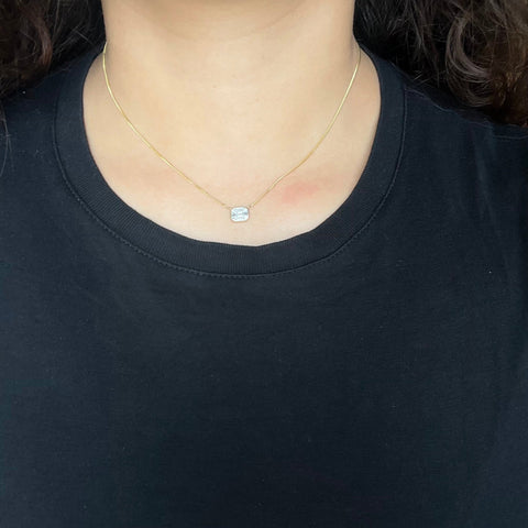 "Mosaic" Step Cut Diamond Bezel Pendant
