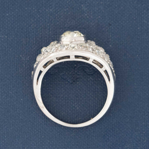 4.25ctw Vintage Old European Cut Diamond Cluster Ring, French