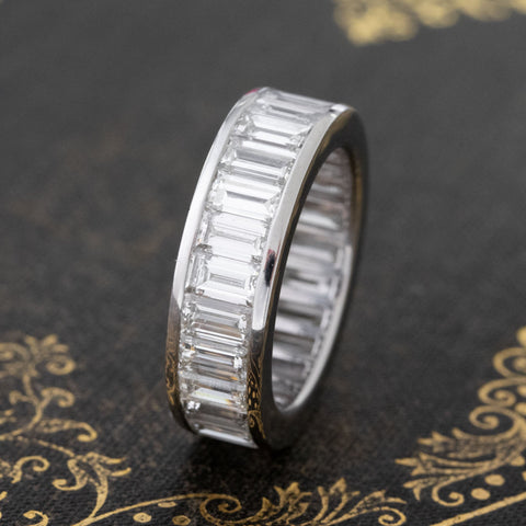 4.41ctw baguette cut diamond channel set eternity band in platinum – alternate view 3