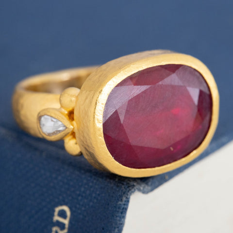 4.50ct Ruby Bezel Ring, by Gurhan