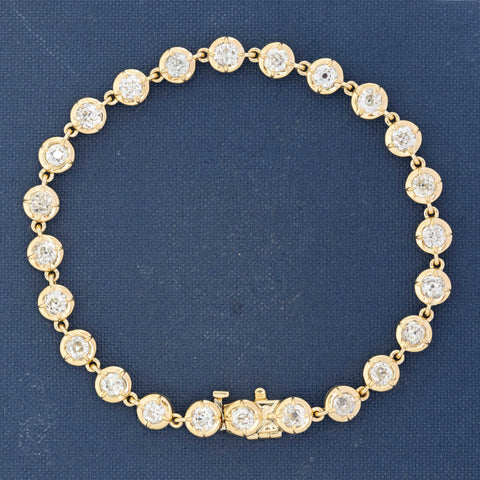 4.77ctw Old European Cut Diamond Tennis Bracelet