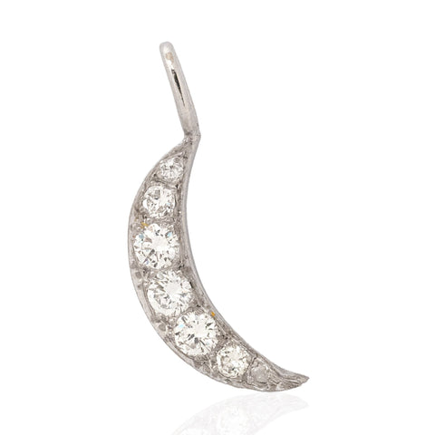 .47ctw Vintage Diamond Crescent Moon Charm