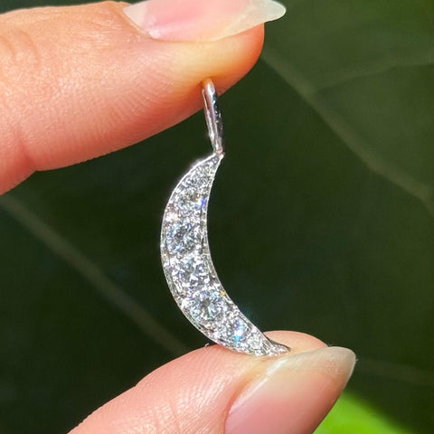 .47ctw Vintage Diamond Crescent Moon Charm