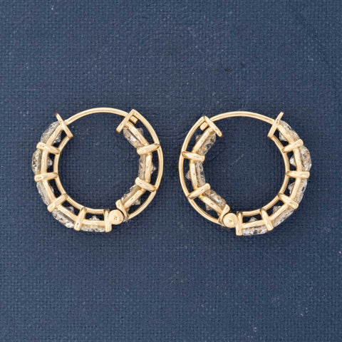 4.99ctw Old European Cut Diamond Inside Out Hoop Earrings