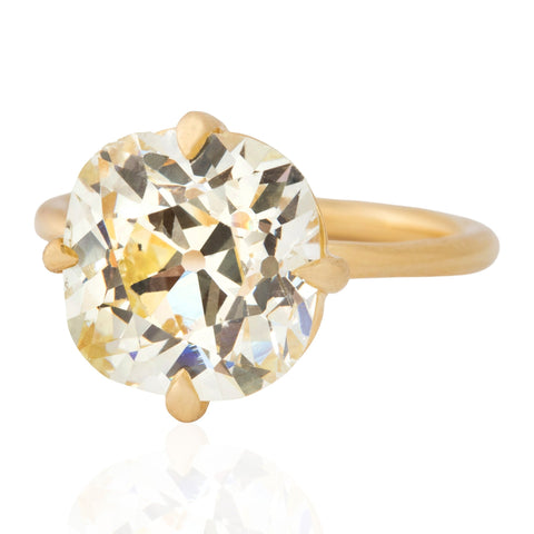 5.88ct GIA antique old mine cut diamond solitaire engagement ring, 18K yellow gold – alternate view 4