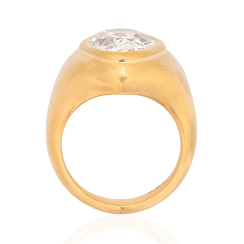 5.01ct Pear Cut Diamond Bezel Solitaire, GIA