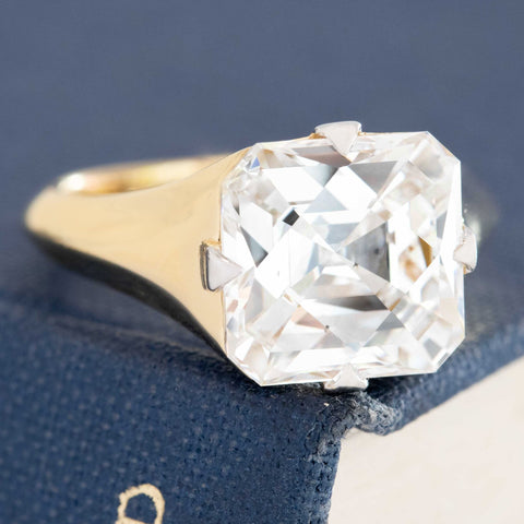 Rare patented Tycoon cut diamond with asscher and criss cut facets.