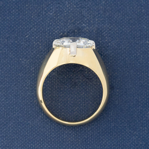 5.04ct GIA K VS2 antique asscher cut diamond solitaire engagement ring, 18K yellow gold and platinum – alternate view 5
