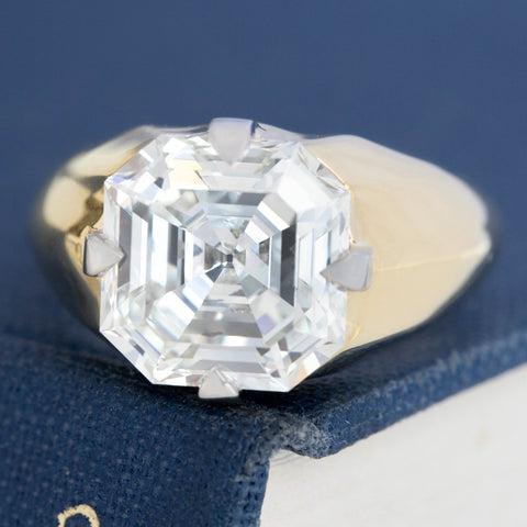 5.04ct Antique Asscher Cut Diamond Solitaire, GIA K VS2