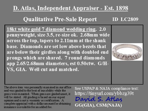 .50ctw Round Brilliant Cut Diamond 7-Stone Band