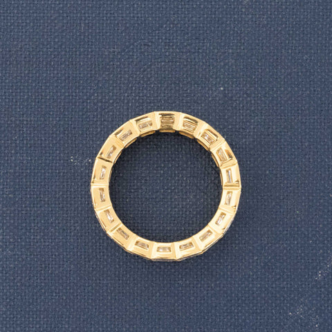 5.18ctw Emerald Cut Diamond Half-Bezel Eternity Band