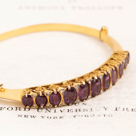 5.25ctw Antique Ruby & Diamond Bangle