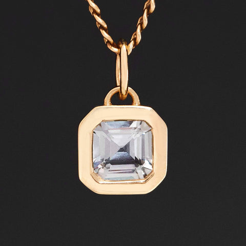 .52ct Asscher Cut Sapphire Bezel Charm