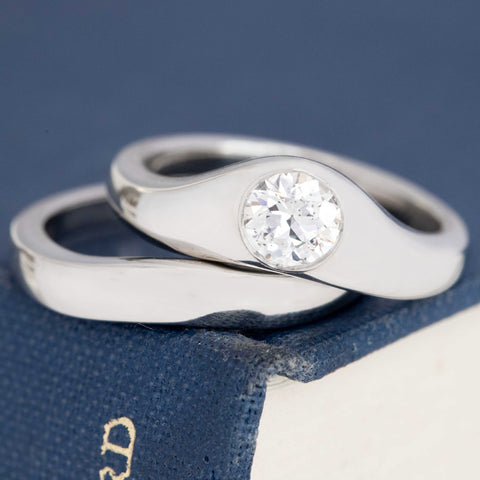 .52ct Old European Cut Diamond Wedding Set, GIA F SI2