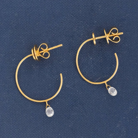 .52ctw Briolette Cut Diamond Hoop Earrings