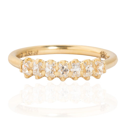 .53ctw Petite Old Mine Cut Diamond 7-Stone Band