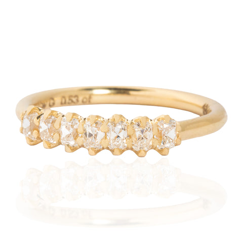 .53ctw Petite Old Mine Cut Diamond 7-Stone Band