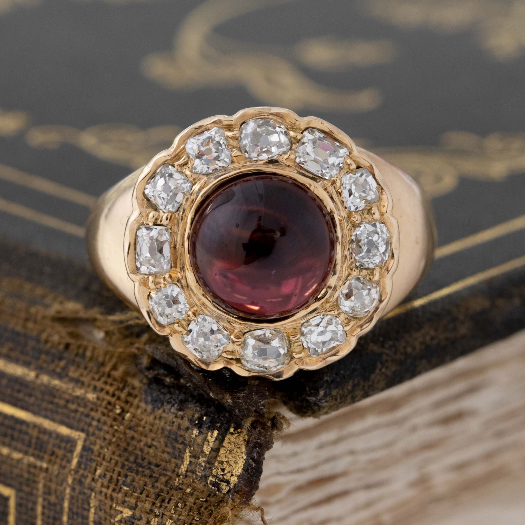 Vintage Garnet & Pearl hotsell Sterling Cluster Ring