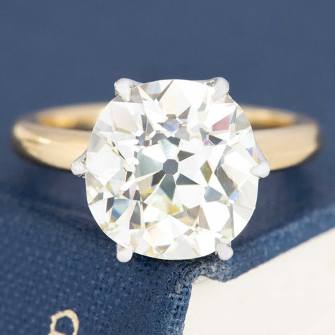 5.46ct Old Mine Cut Diamond Solitaire, GIA Q-R VS2