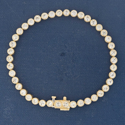 5.57ctw Old European Cut Diamond Bezel Tennis Bracelet