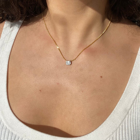 .55ctw Mosaic Step Cut Diamond Bezel Pendant