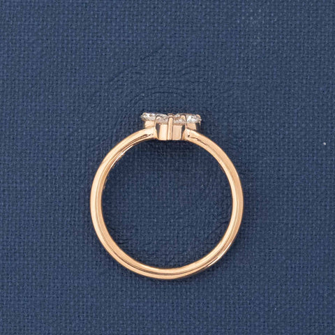 0.55ctw matched old European cut diamond trilogy ring, 18K rose gold – alternate view 5