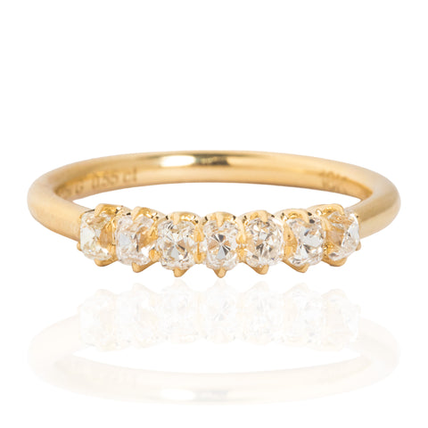 .55ctw Petite Old Mine Cut Diamond 7-Stone Band