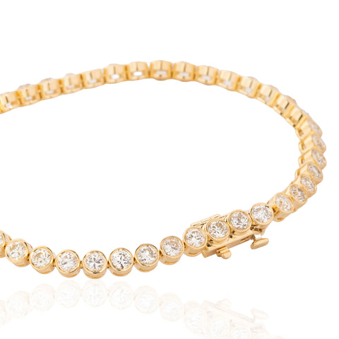 5.62ctw Old European Cut Diamond Bezel Tennis Bracelet