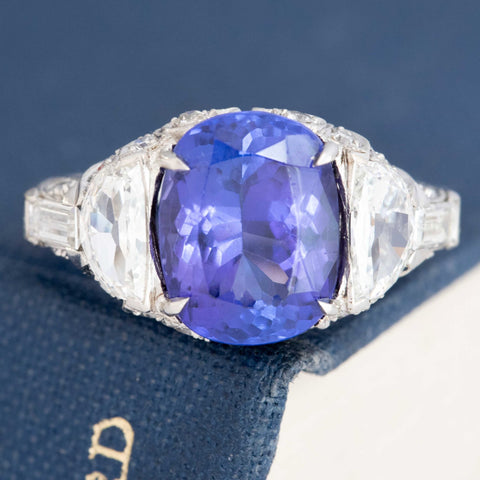 5.71ctw Vintage Tanzanite & Diamond Ring