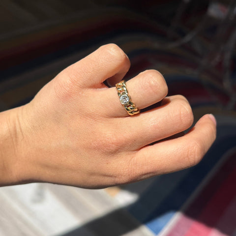 .57ct Old European Cut Diamond Bezel Chain Ring
