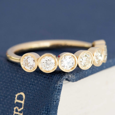 .57ctw Petite Old European Cut Diamond Half-Hoop Bezel Band