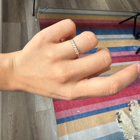 .57ctw Petite Old Mine Cut Diamond 7-Stone Band