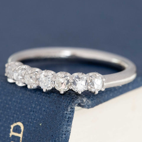 .57ctw Petite Old Mine Cut Diamond 7-Stone Band, Platinum