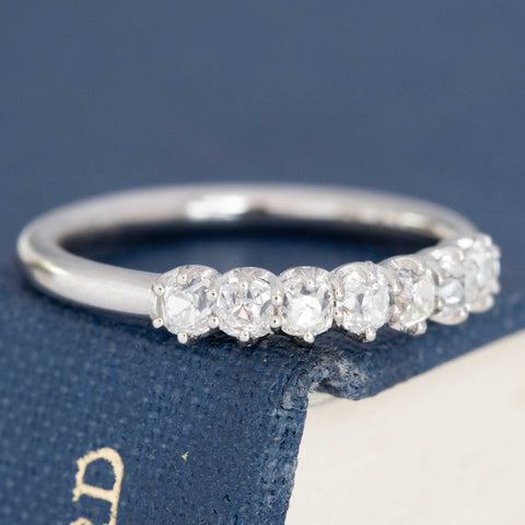 .57ctw Petite Old Mine Cut Diamond 7-Stone Band, Platinum