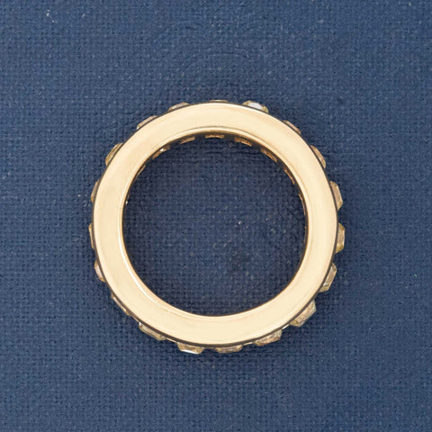 5.93ctw Fancy Yellow Old Mine Cut Diamond Eternity Band