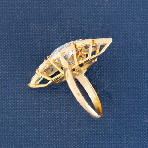 6.00ctw Vintage Marquise Cut Diamond Cluster Ring