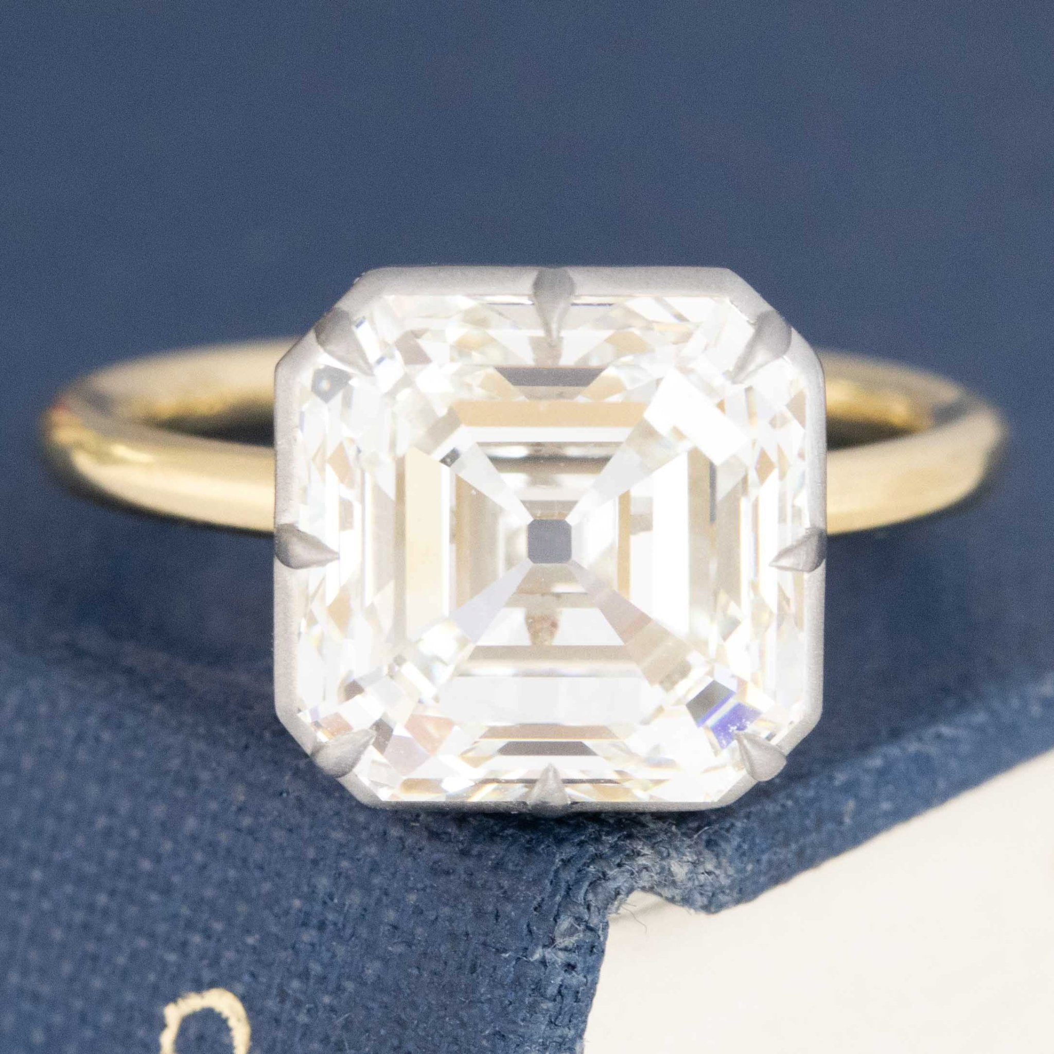 Asscher Cut Diamond Collet Solitaire – Fairfax Setting
