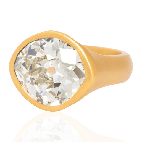 6.05ct Antique Lozenge Diamond Bezel Solitaire, GIA K SI2