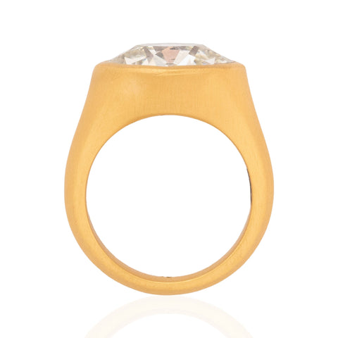 6.05ct Antique Lozenge Diamond Bezel Solitaire, GIA K SI2