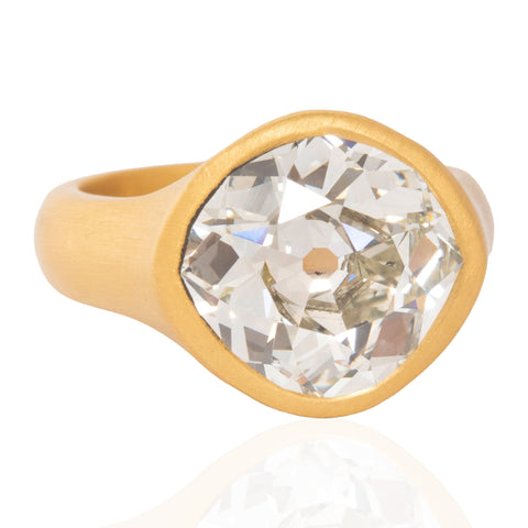 6.05ct Antique Lozenge Diamond Bezel Solitaire, GIA K SI2